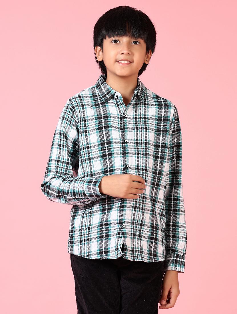 boys long sleeves checkered shirt - 21665408 -  Zoom Image - 0