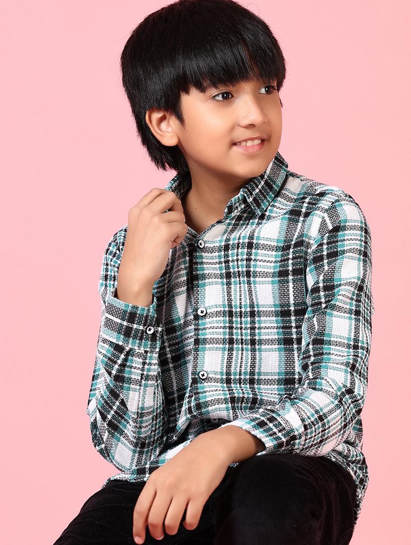 boys long sleeves checkered shirt - 21665408 - Standard Image - 3