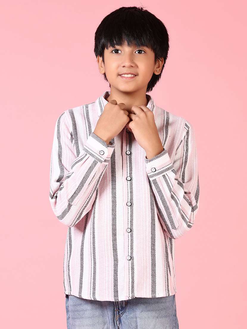 boys long sleeves striped shirt - 21665409 -  Zoom Image - 0