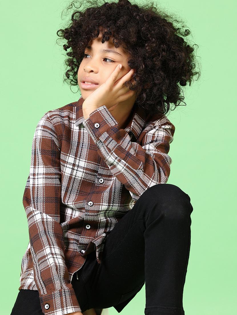 boys long sleeves checkered shirt - 21665410 - Standard Image - 3