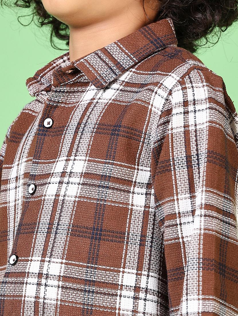 boys long sleeves checkered shirt - 21665410 - Standard Image - 5