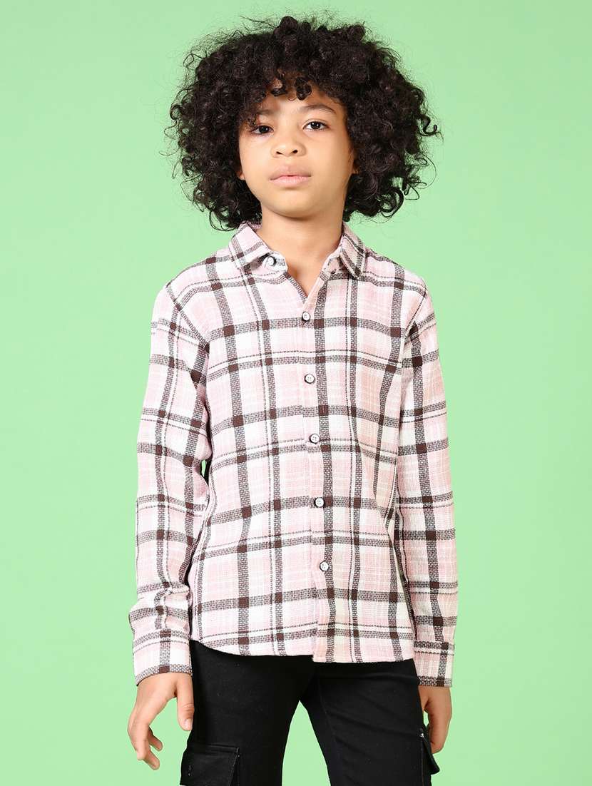 boys long sleeves checkered shirt
