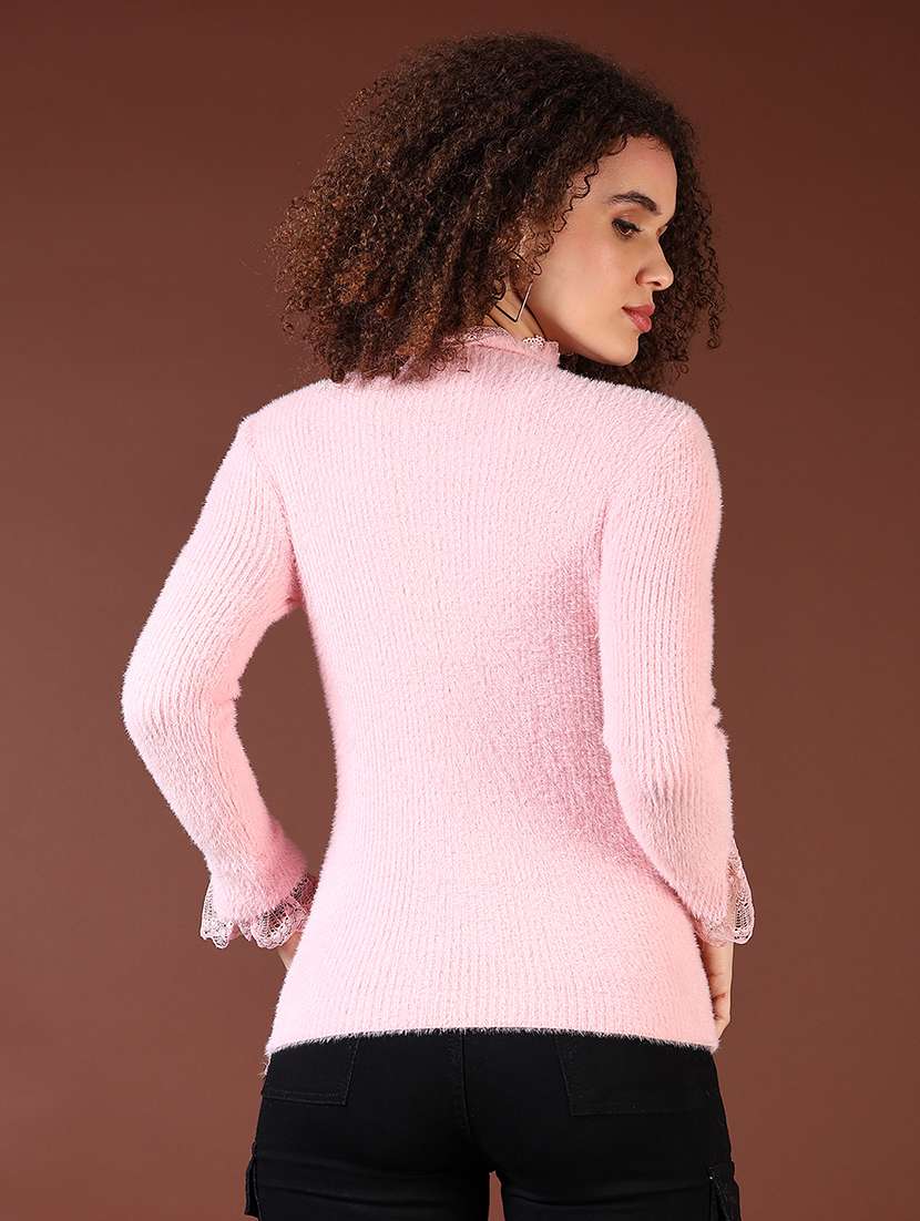 women solid long sleeve pullover - 21665416 -  Standard Image - 3
