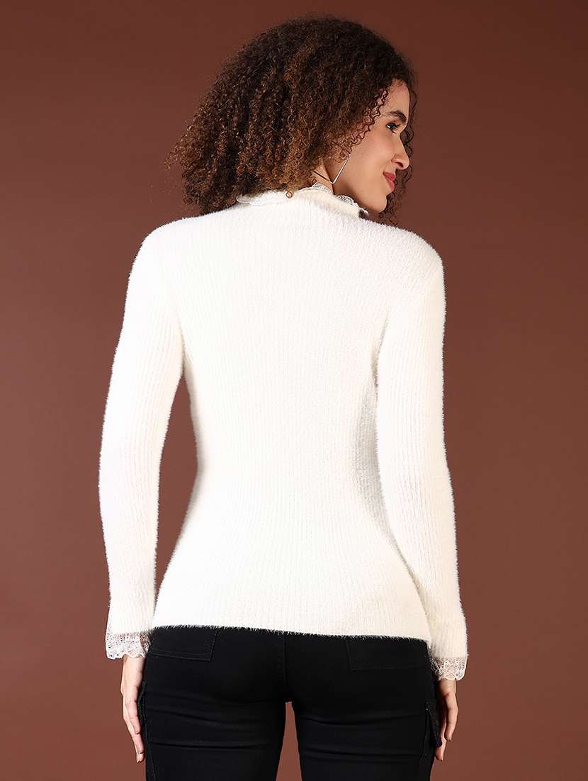 women solid long sleeve pullover - 21665417 -  Standard Image - 3