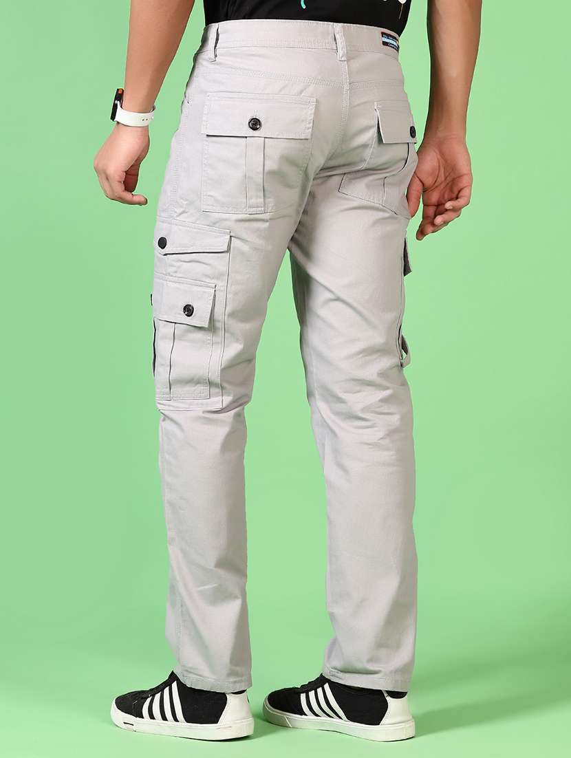 men solid mid rise regular fit cargo - 21665428 -  Standard Image - 3
