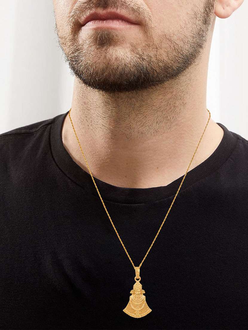 men sacred idol pendant with chain - 21665472 - Standard Image - 3