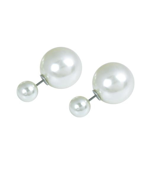 women silver brass studs earrings - 21665579 -  Standard Image - 0
