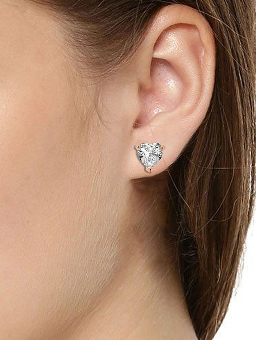 women gold brass studs earring - 21666143 - Standard Image - 3