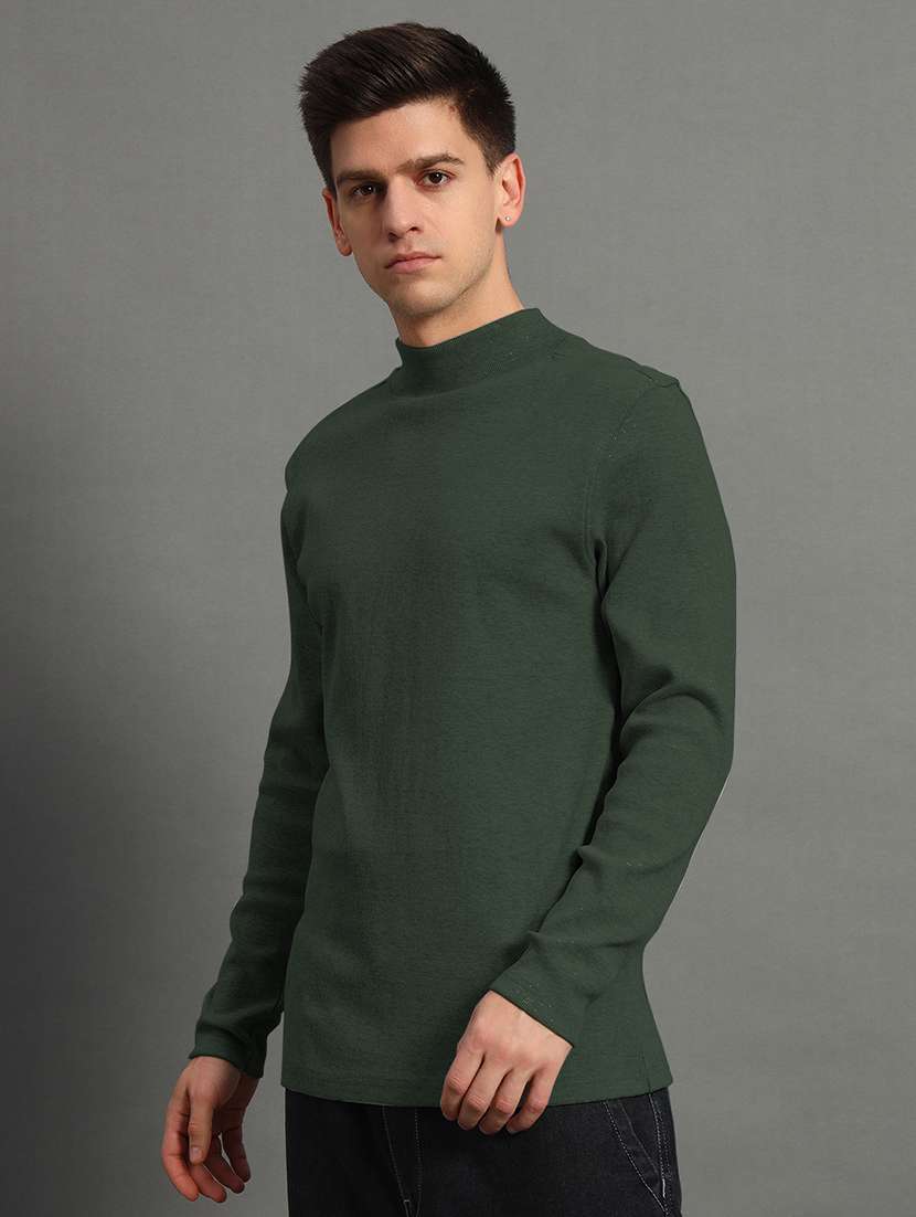men long sleeve plain pullover