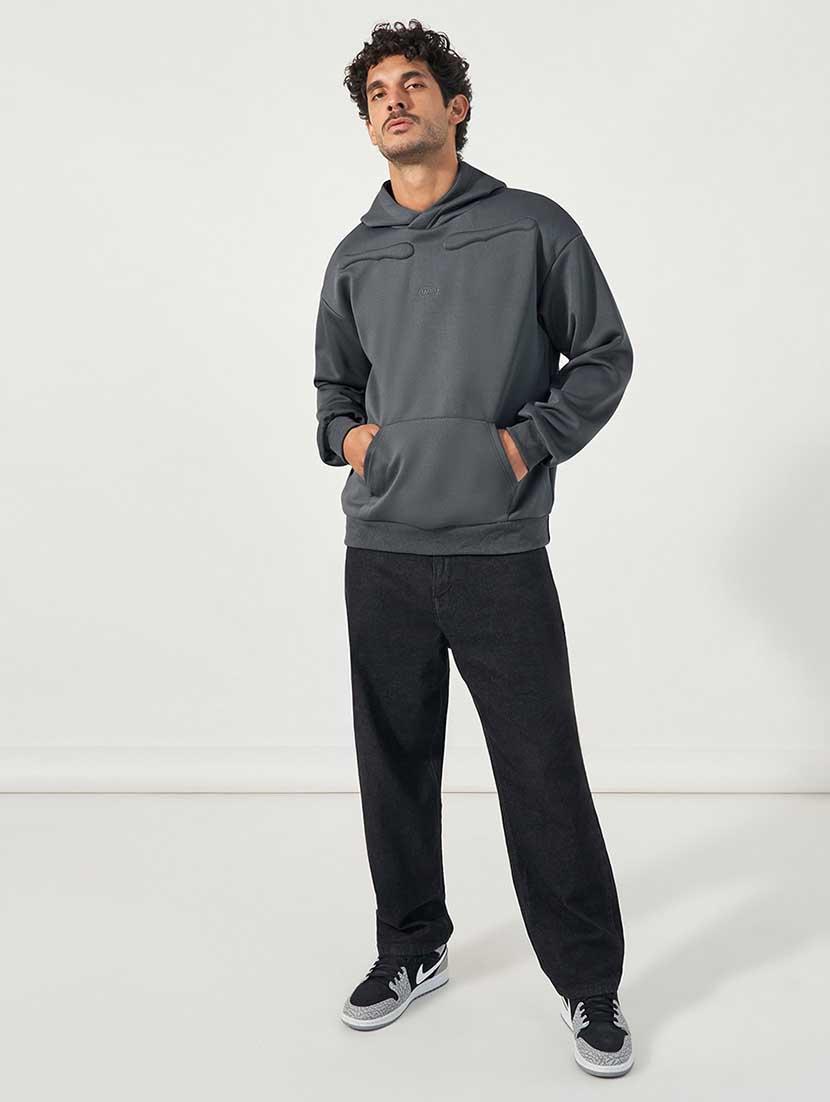 men boxy fit hood neck sweatshirt - 21666325 - Standard Image - 3