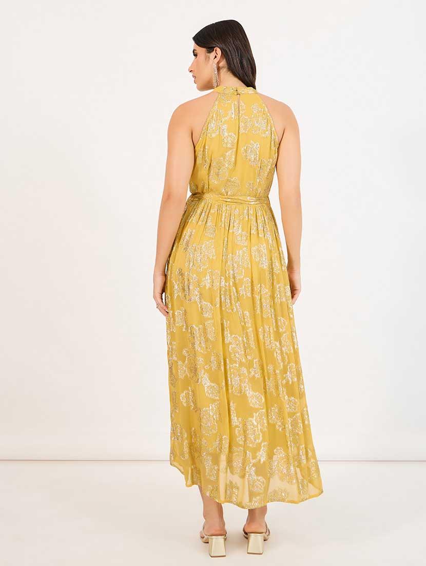 women self designed halter neck flare dress - 21666337 - Standard Image - 3