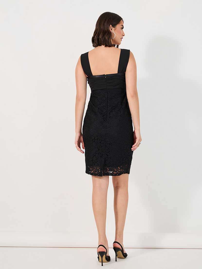 women lace detailed sleeveless sheath dress - 21666350 -  Standard Image - 3