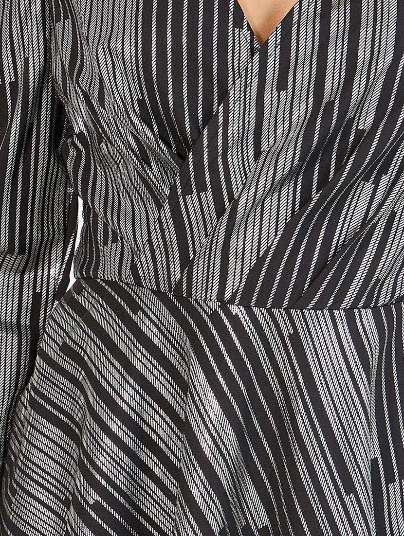 women printed puff sleeves asymmetric dress - 21666354 - Standard Image - 5