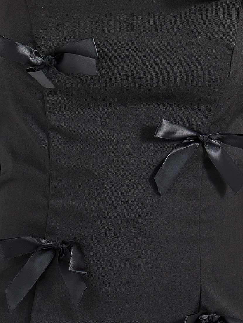 women solid bow detailed off shoulder bodycon dress - 21666357 - Standard Image - 5