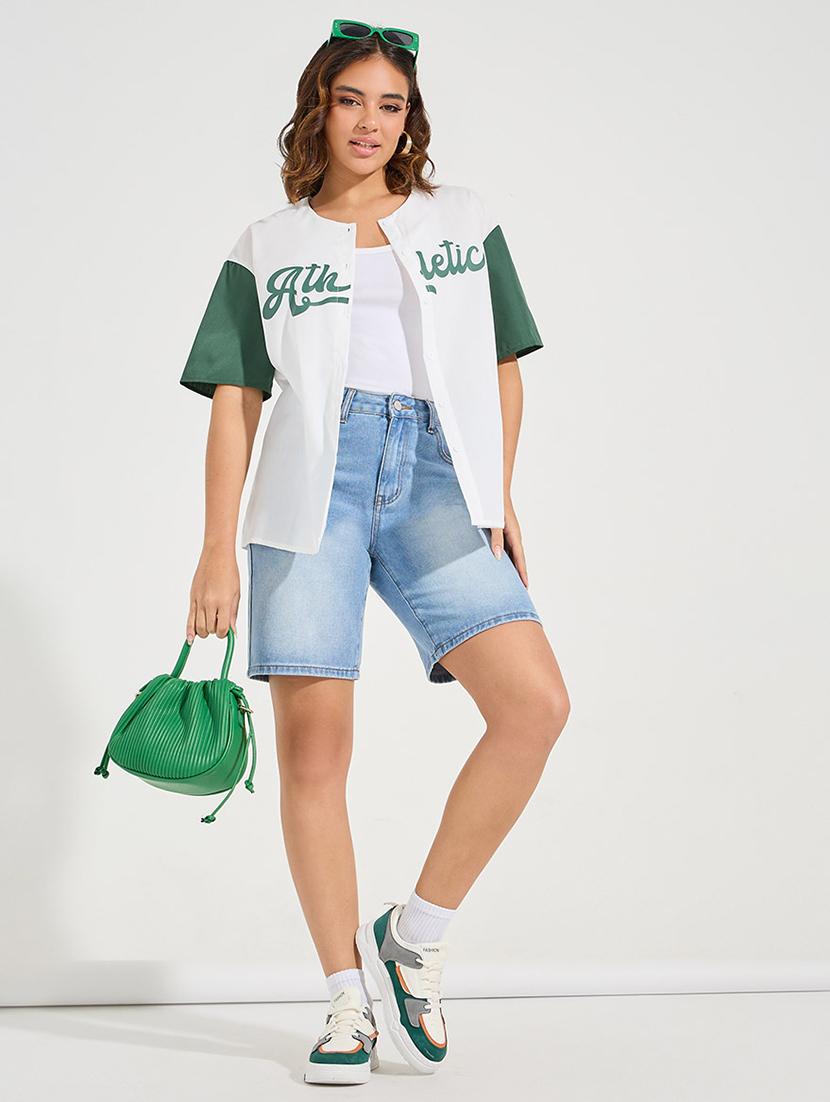 women printed short sleeves oversized shirt - 21666378 - Standard Image - 3
