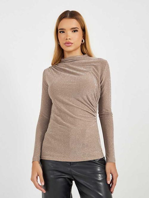 women solid long sleeves straight top - 21666382 -  Standard Image - 0