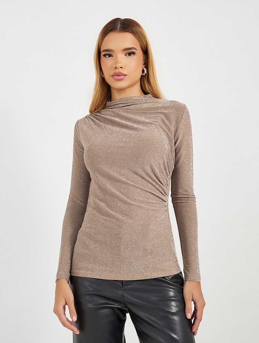 women solid long sleeves straight top - 21666382 -  Zoom Image - 0