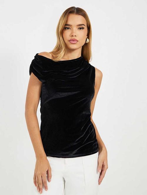 women solid cowl neck sleeveless regular top - 21666389 -  Standard Image - 0