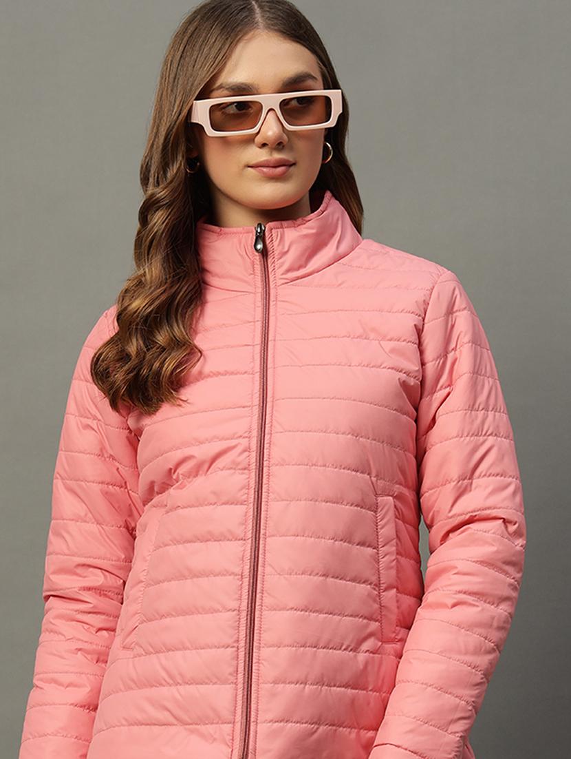 women long sleeve solid quilted jacket - 21666496 - Standard Image - 3