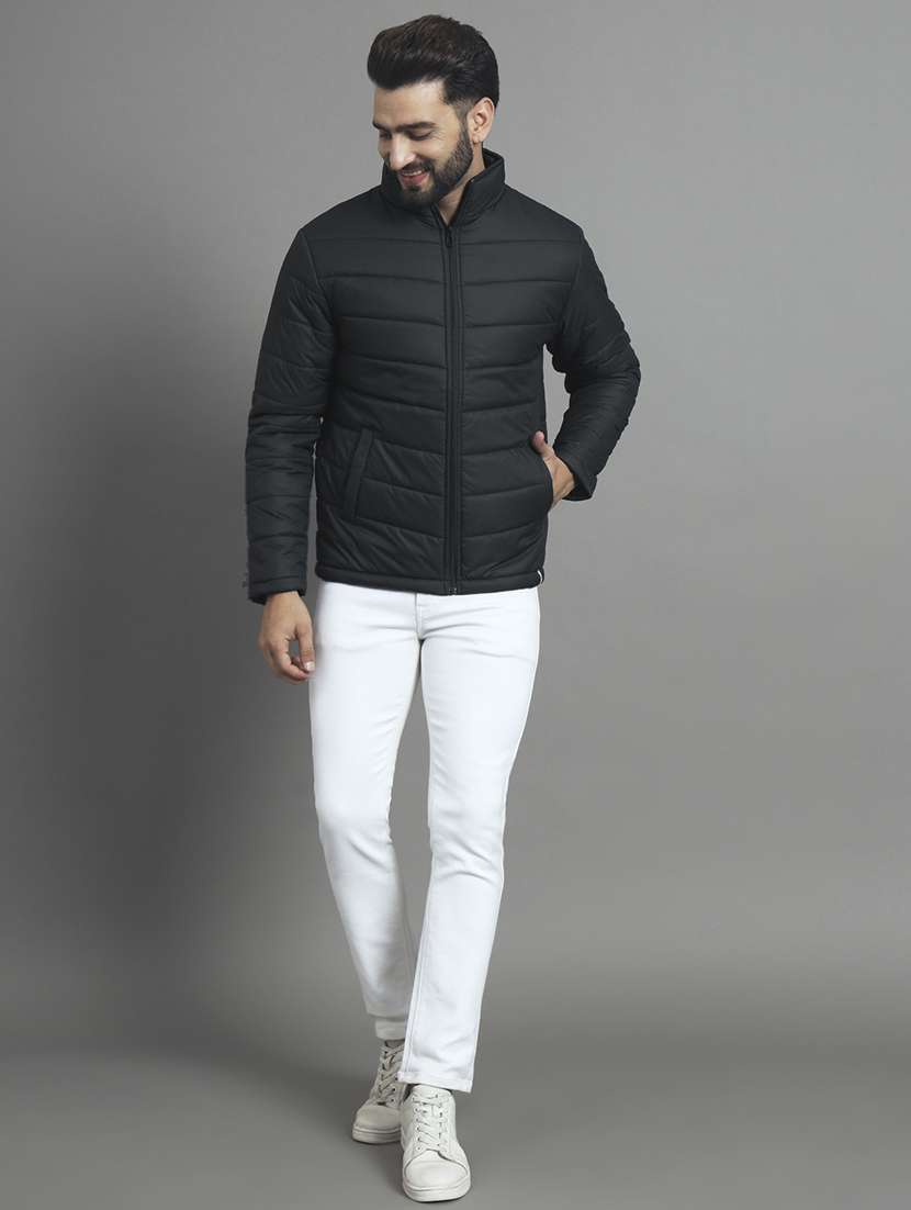 men long sleeve solid quilted jacket - 21666505 -  Standard Image - 3