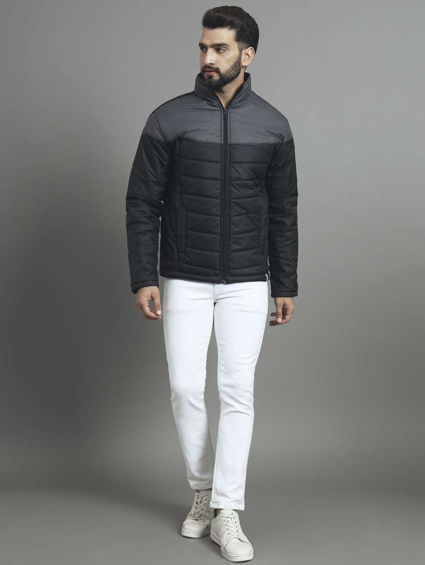 men long sleeve color block quilted jacket - 21666508 -  Standard Image - 3