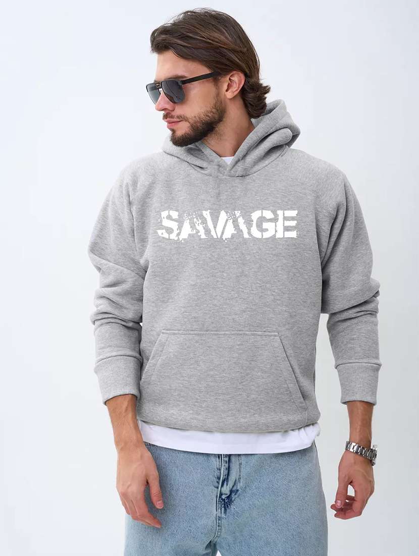 men long sleeves chest print sweatshirt