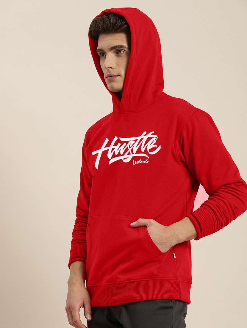 men long sleeves chest print sweatshirt