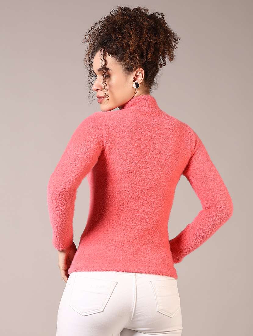 women solid long sleeve pullover - 21666696 -  Standard Image - 3