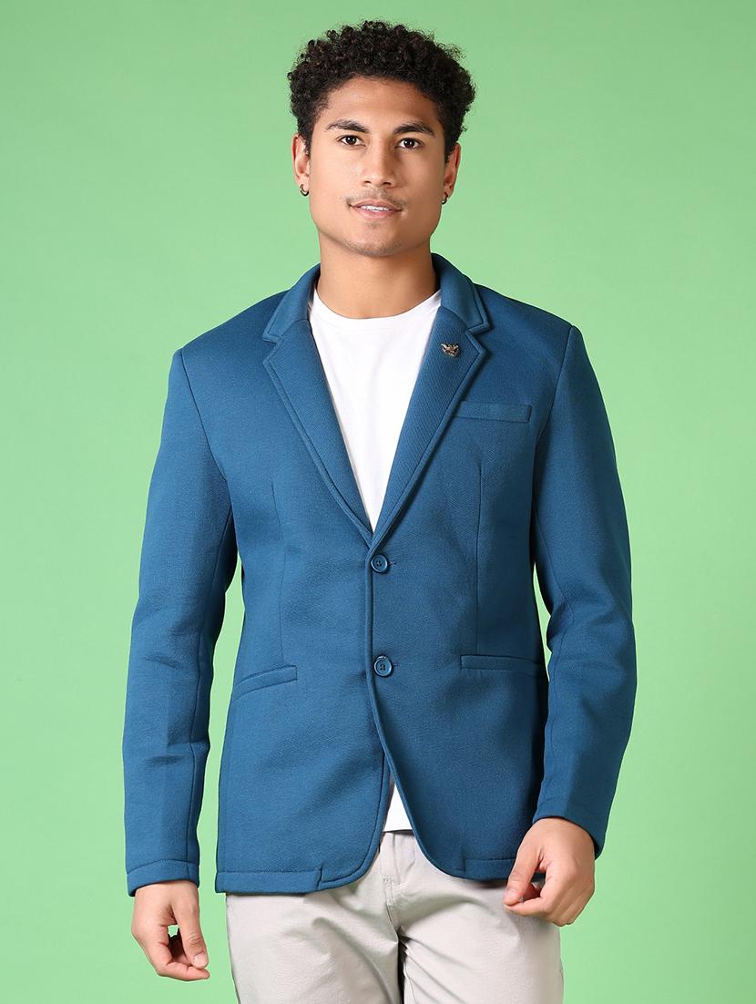 men solid long sleeve single breasted blazer - 21666785 - Zoom Image - 0
