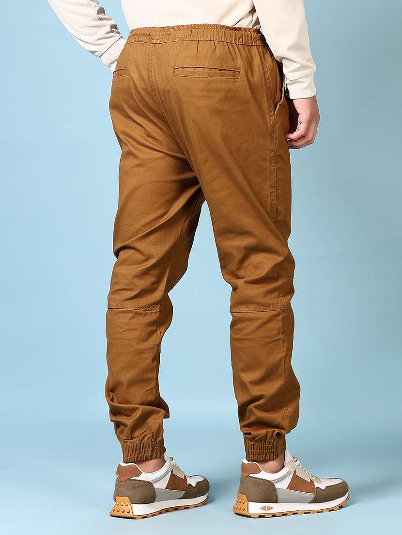 men solid mid rise regular fit jogger - 21666791 -  Standard Image - 3