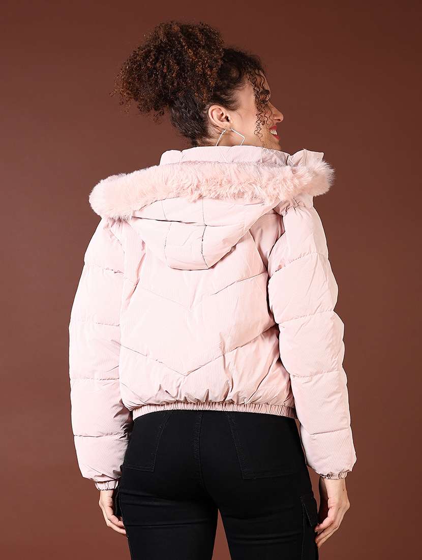 women solid long sleeve quilted jackets - 21666804 -  Standard Image - 3