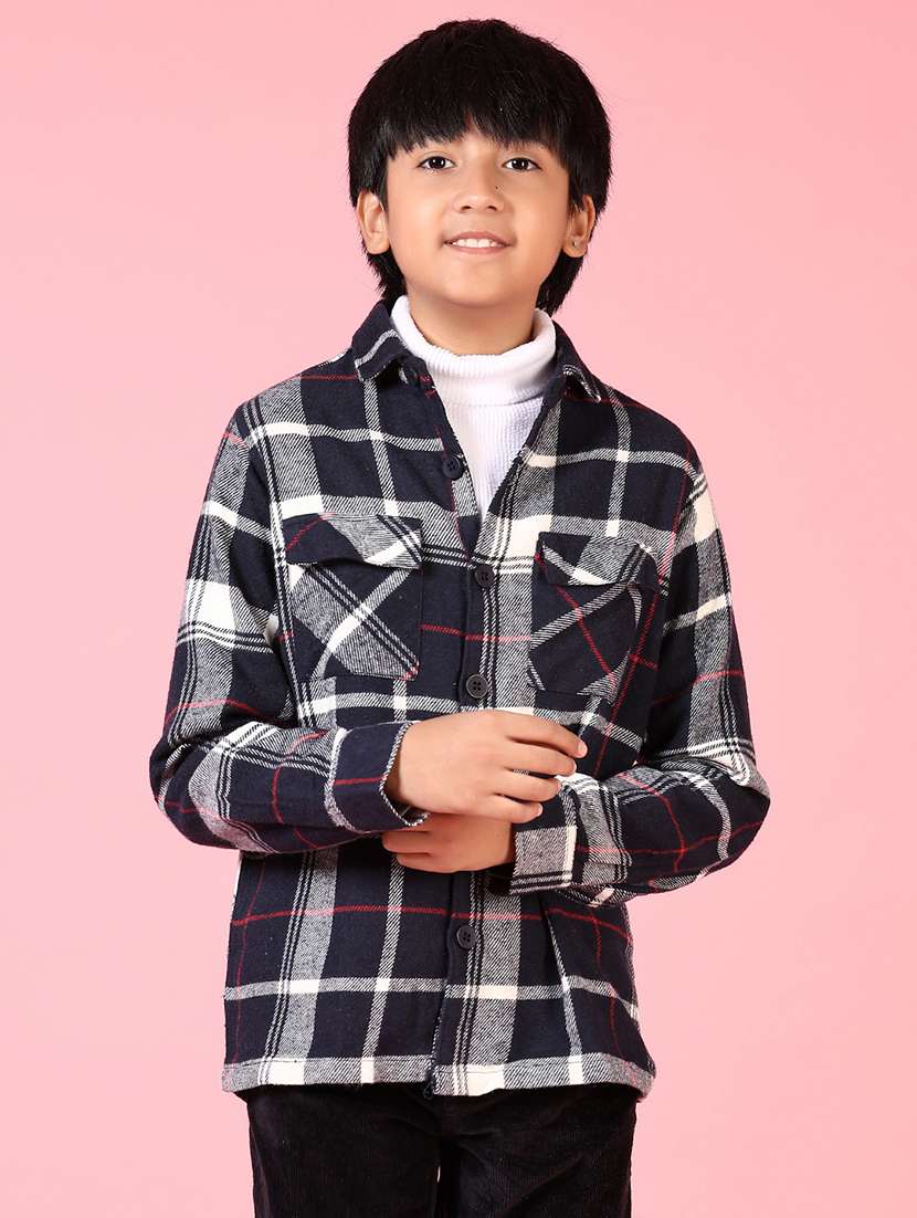boys long sleeves checkered shirt
