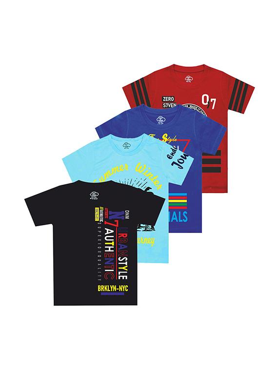 kids round neck short sleeve printed t-shirts combo - 21666983 -  Zoom Image - 0