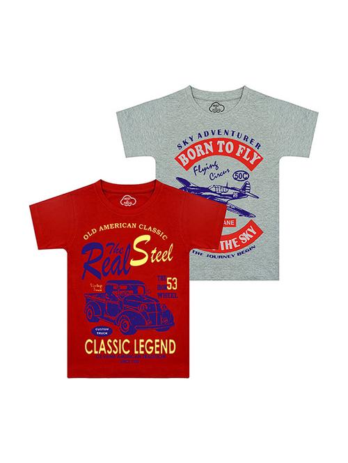 kids round neck short sleeve printed t-shirts combo - 21666993 - Standard Image - 0