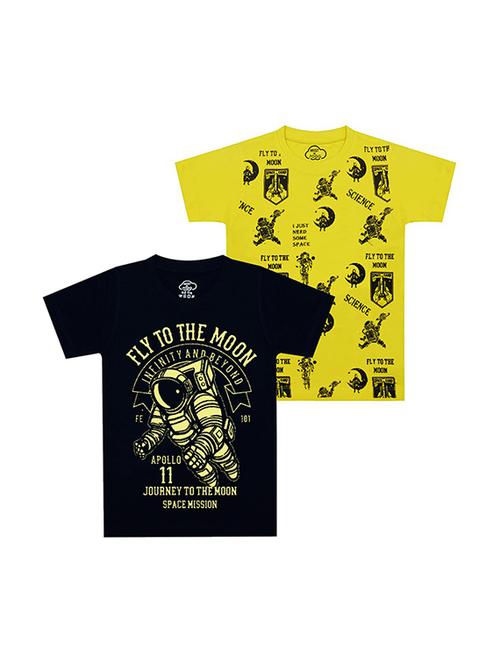 kids round neck short sleeve printed t-shirts combo - 21666994 - Standard Image - 0