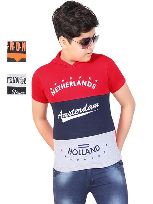 kids hooded short sleeve printed t-shirts combo - 21667000 -  Standard Image - 0