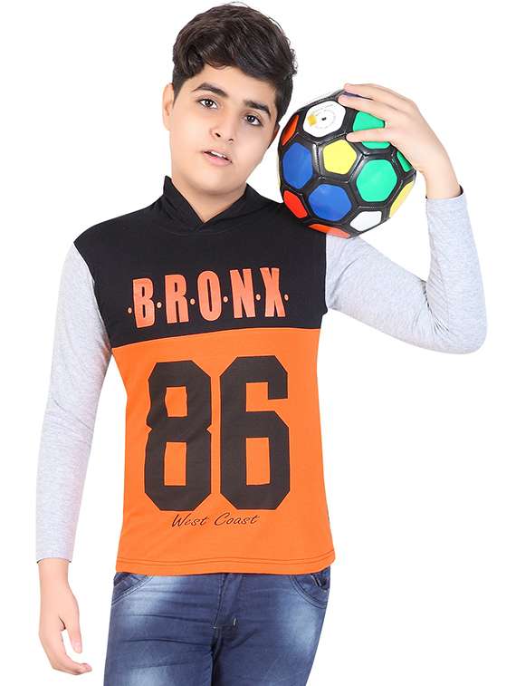 boys long sleeves color block t-shirt