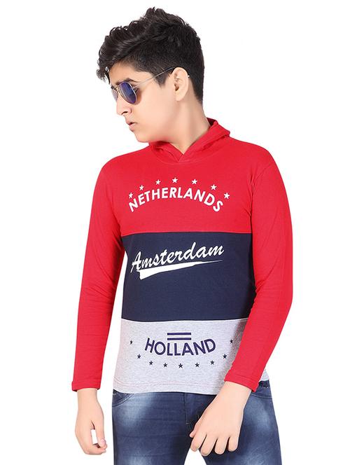 boys long sleeves color block t-shirt - 21667002 - Standard Image - 0