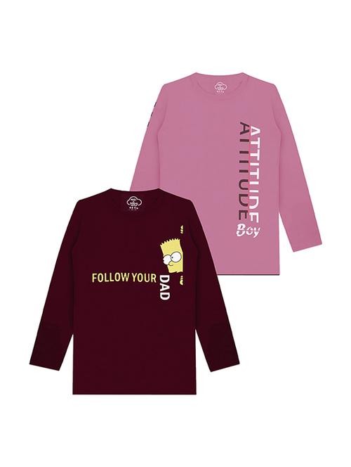 kids round neck long sleeve printed t-shirts combo - 21667004 - Standard Image - 0