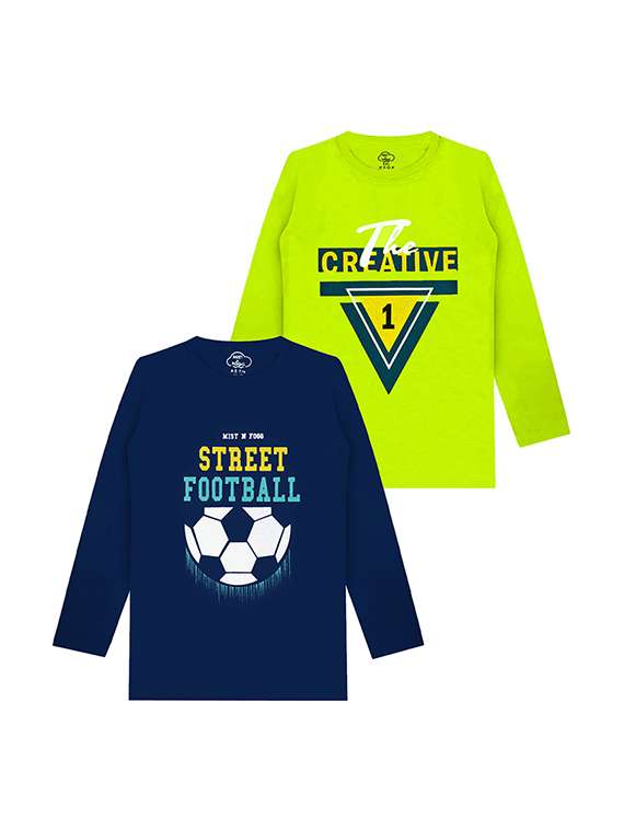 kids round neck long sleeve printed t-shirts combo - 21667005 - Zoom Image - 0