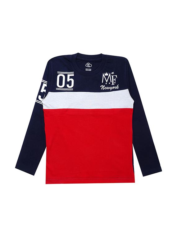 kids round neck long sleeve color block t-shirts combo - 21667013 - Standard Image - 3