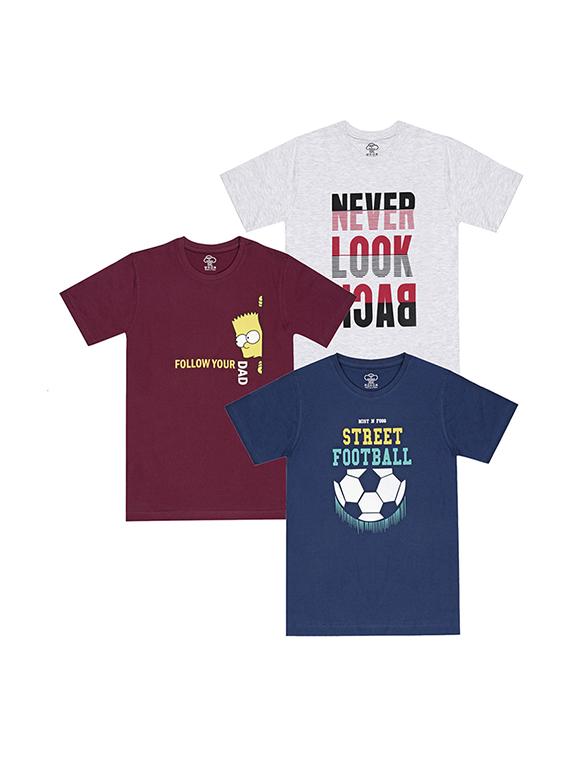kids round neck short sleeve printed t-shirts combo - 21667022 - Zoom Image - 0
