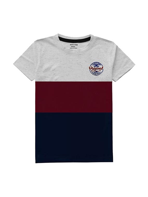 kids round neck short sleeve color block t-shirts combo - 21667024 - Standard Image - 3