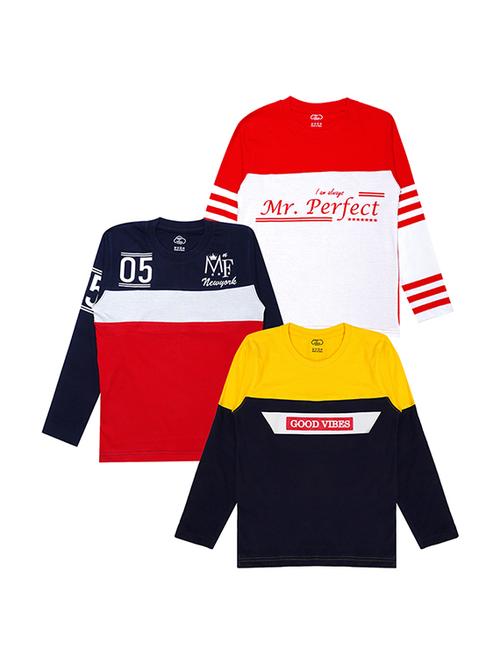 kids round neck printed t-shirts combo - 21667031 - Standard Image - 0