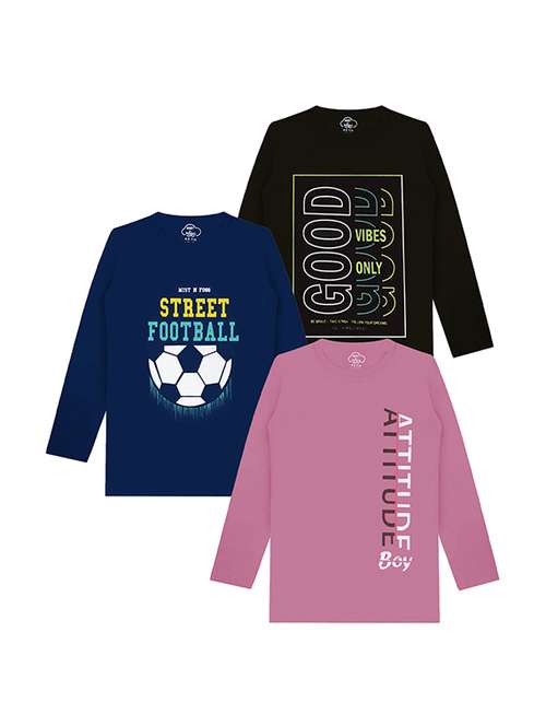 kids round neck printed t-shirts combo - 21667033 -  Standard Image - 0