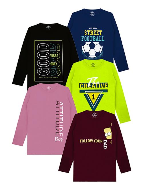kids round neck printed t-shirts combo - 21667038 - Standard Image - 0