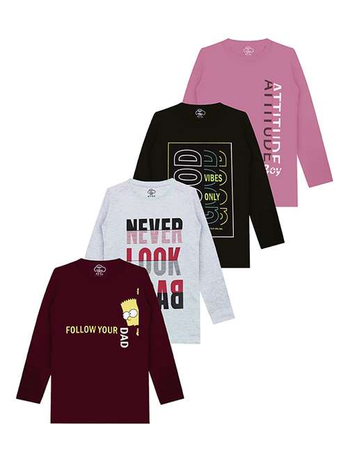 kids round neck printed t-shirts combo - 21667039 -  Standard Image - 0