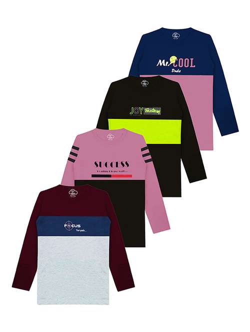 kids round neck printed t-shirts combo - 21667040 -  Standard Image - 0
