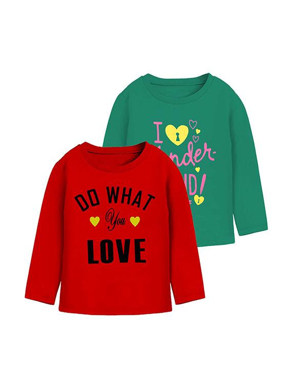 kids round neck printed t-shirts combo - 21667047 -  Zoom Image - 0