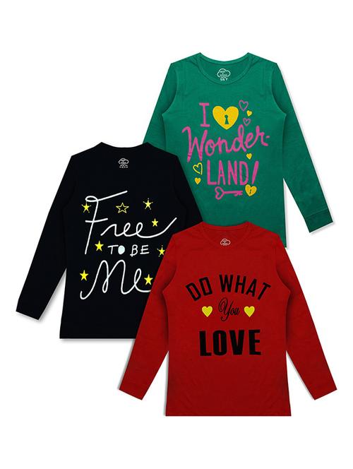 kids round neck printed t-shirts combo - 21667051 - Standard Image - 0